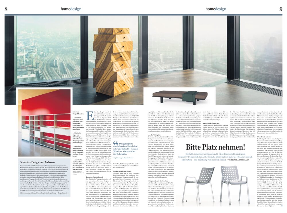 Beilage Home, Tages Anzeiger, Schweizer Design, Bachmann Kommunikation